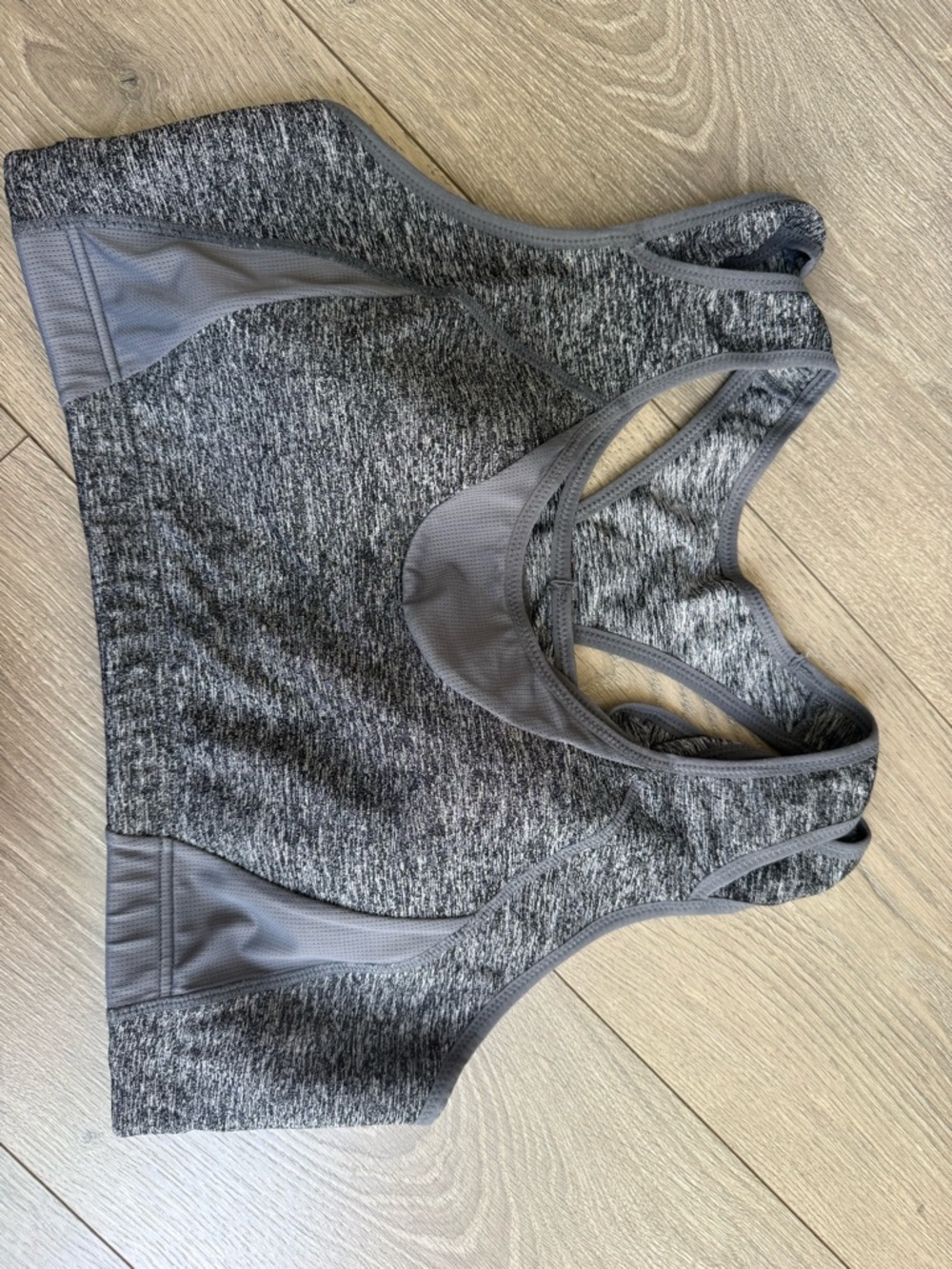 Gray Heather Racerback Sports Bra - Unbranded